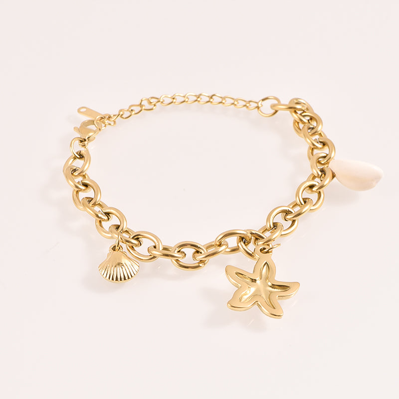Ocean Charm Chain Bracelet - 18k Gold Plated