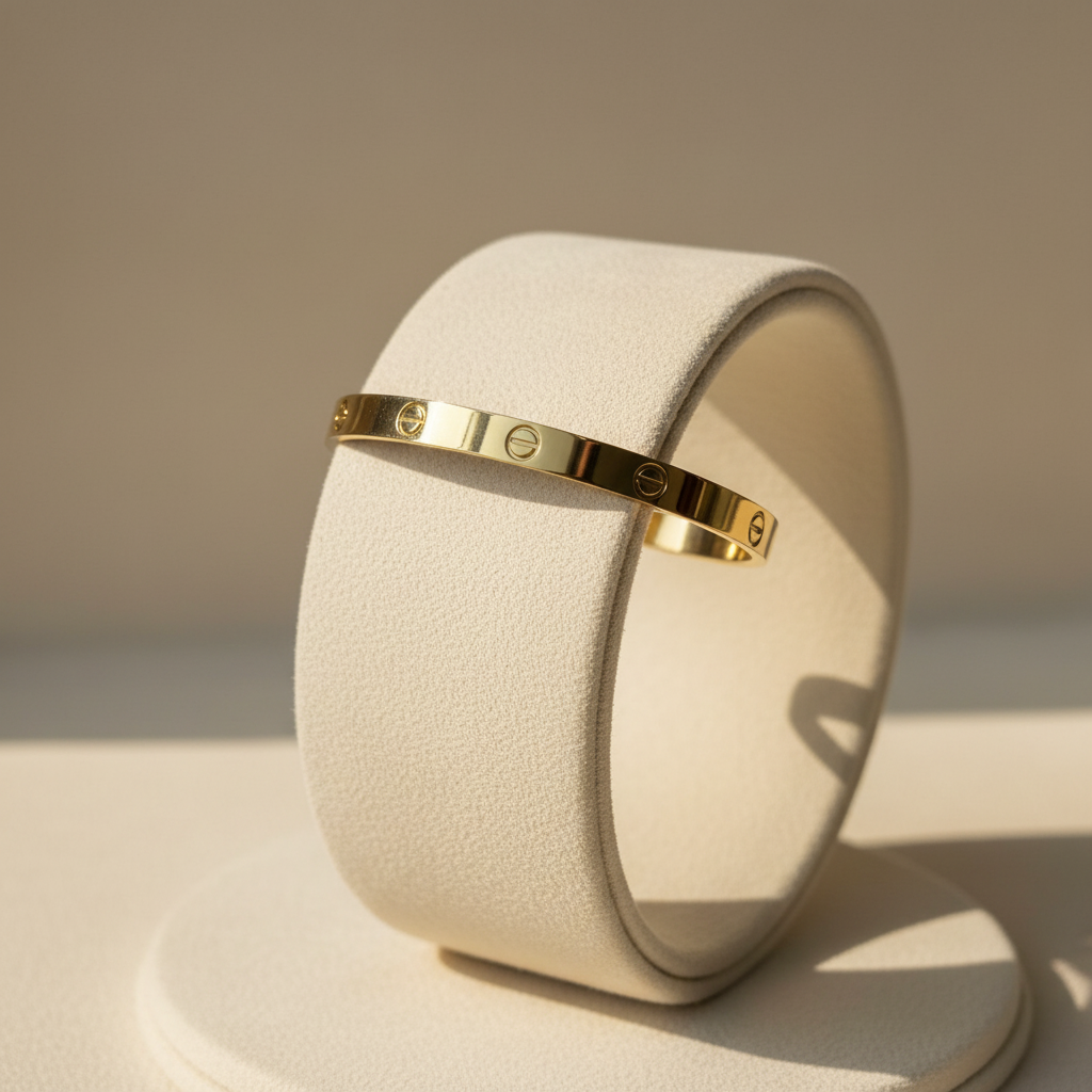 Screw Stud Bangle - 18k Gold
