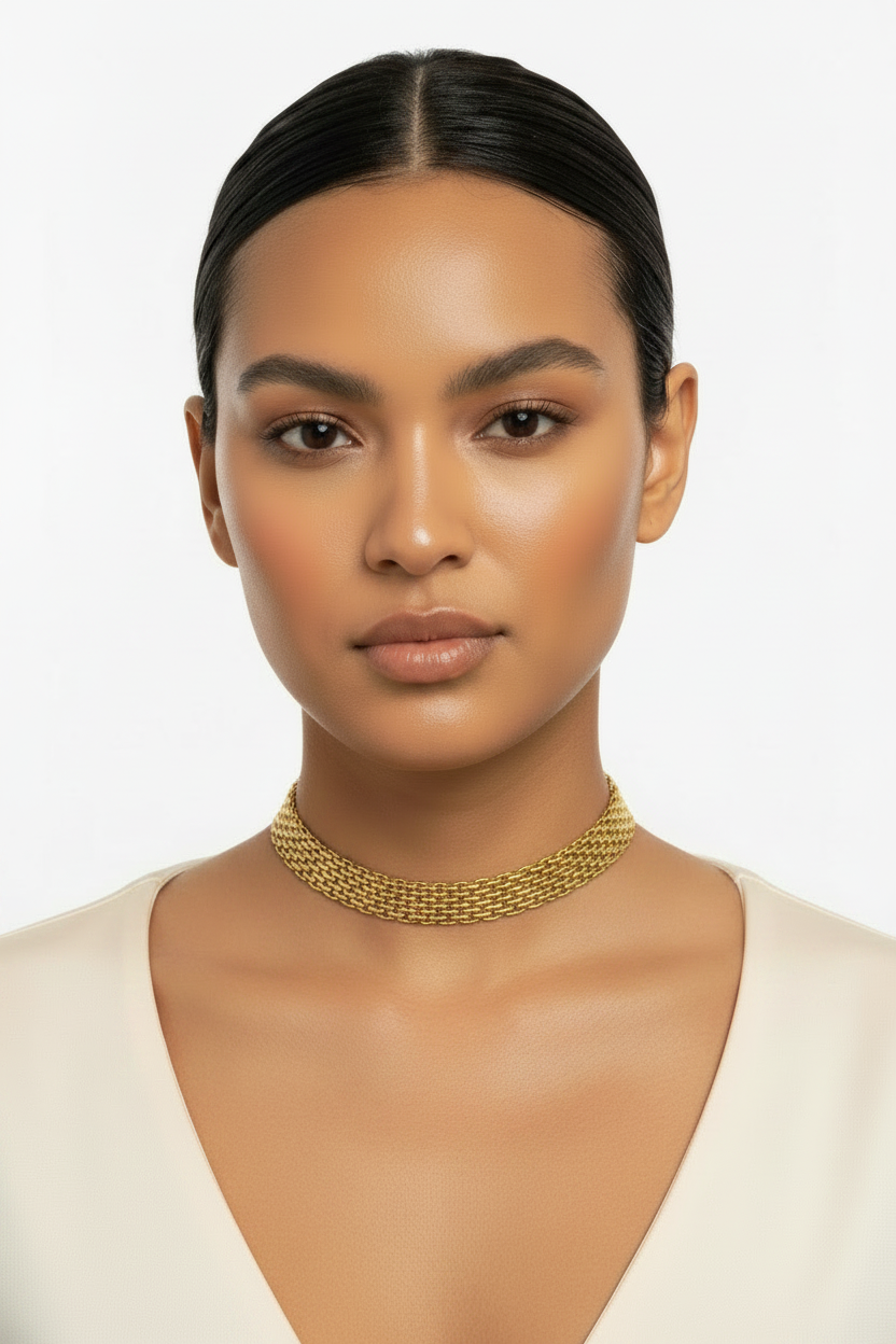 Wide Bismark Mesh Chain - Shorter Choker Fit