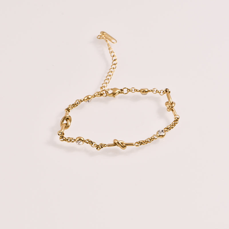 Gold Knot Chain Bracelet - 18k Gold Plated