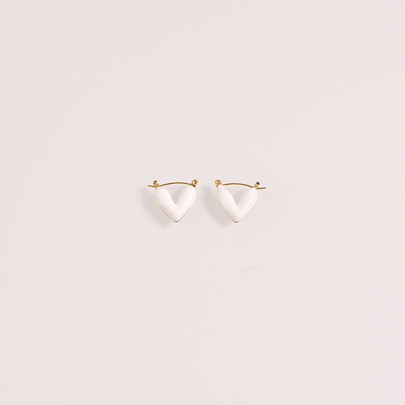 Heart Hoop Earrings - 18k Gold Plated