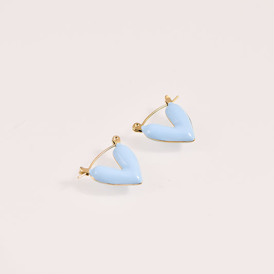 Heart Hoop Earrings - 18k Gold Plated