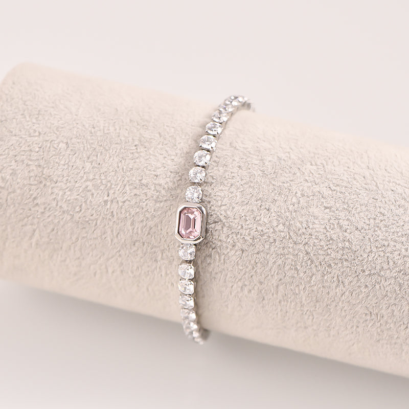 Pink Gemstone Tennis Bracelet