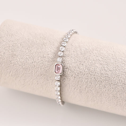 Pink Gemstone Tennis Bracelet