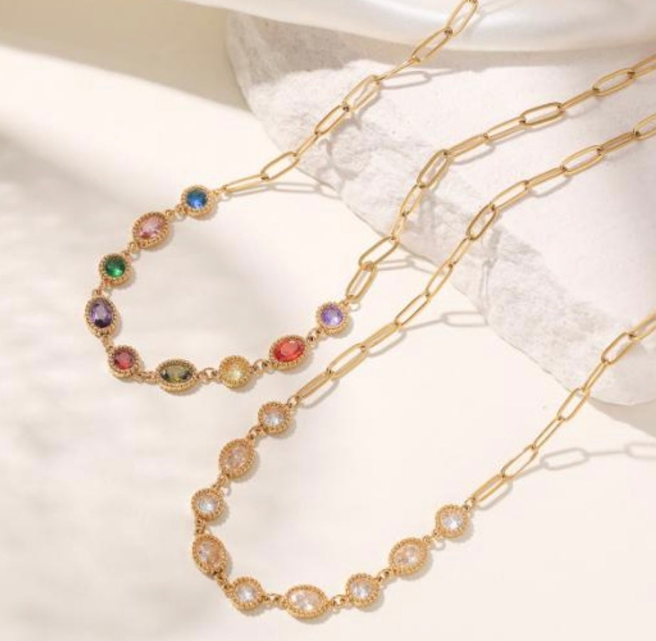 Oval Link Chain Necklace - 18k Gold Plated