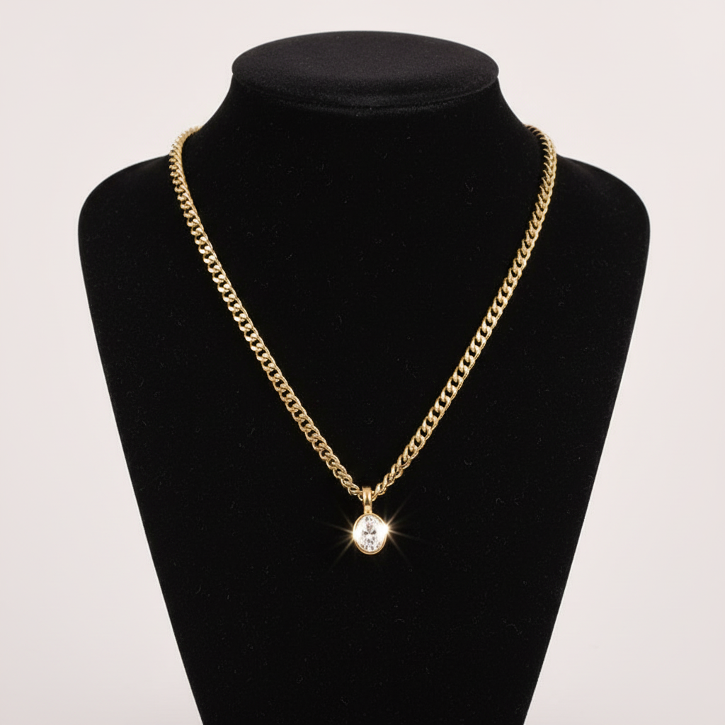 Chunky Chain Necklace on Black Display Board