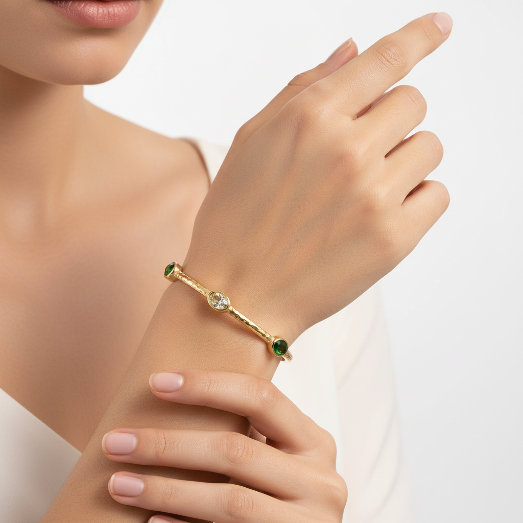 Emerald Essence Cuff on Model