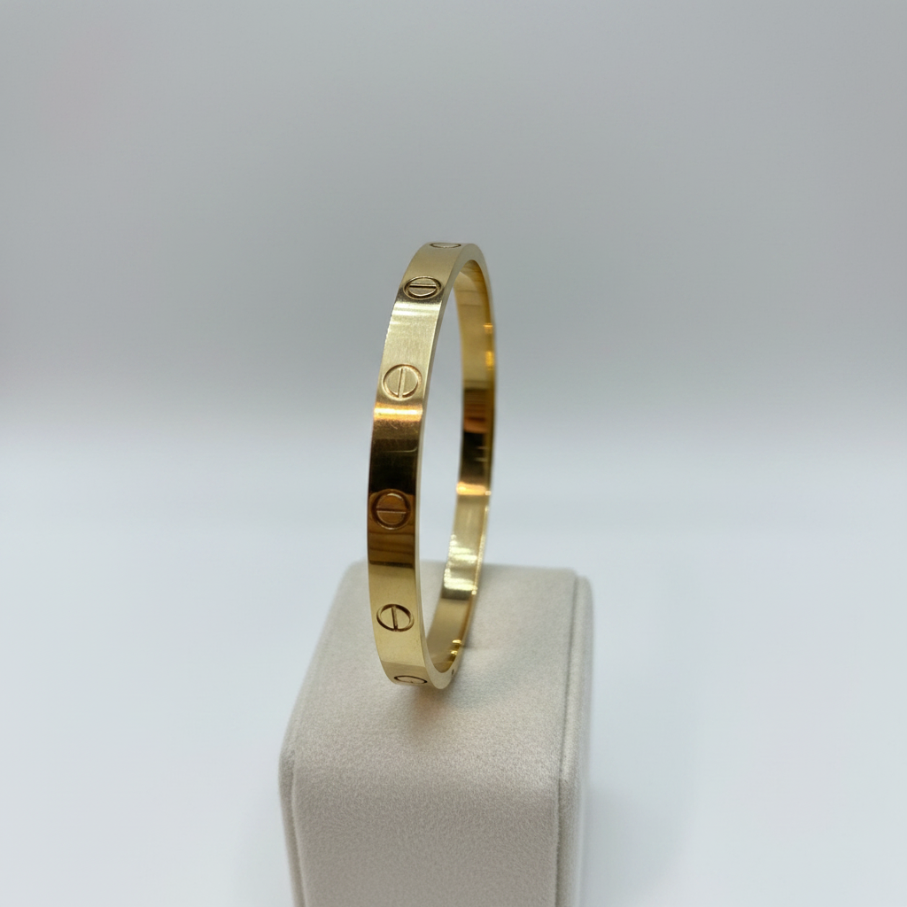 Screw Stud Bangle - 18k Gold