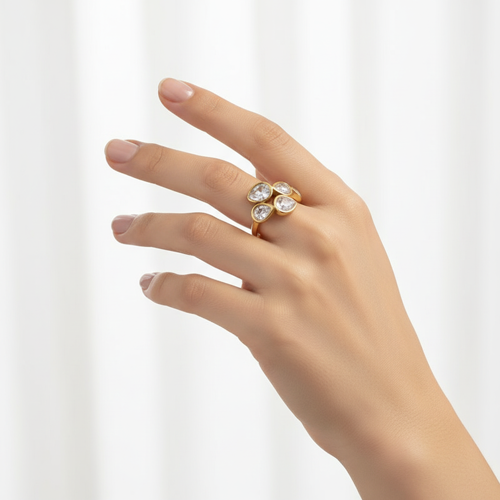 Dewdrop Ring - 18k Gold Plated