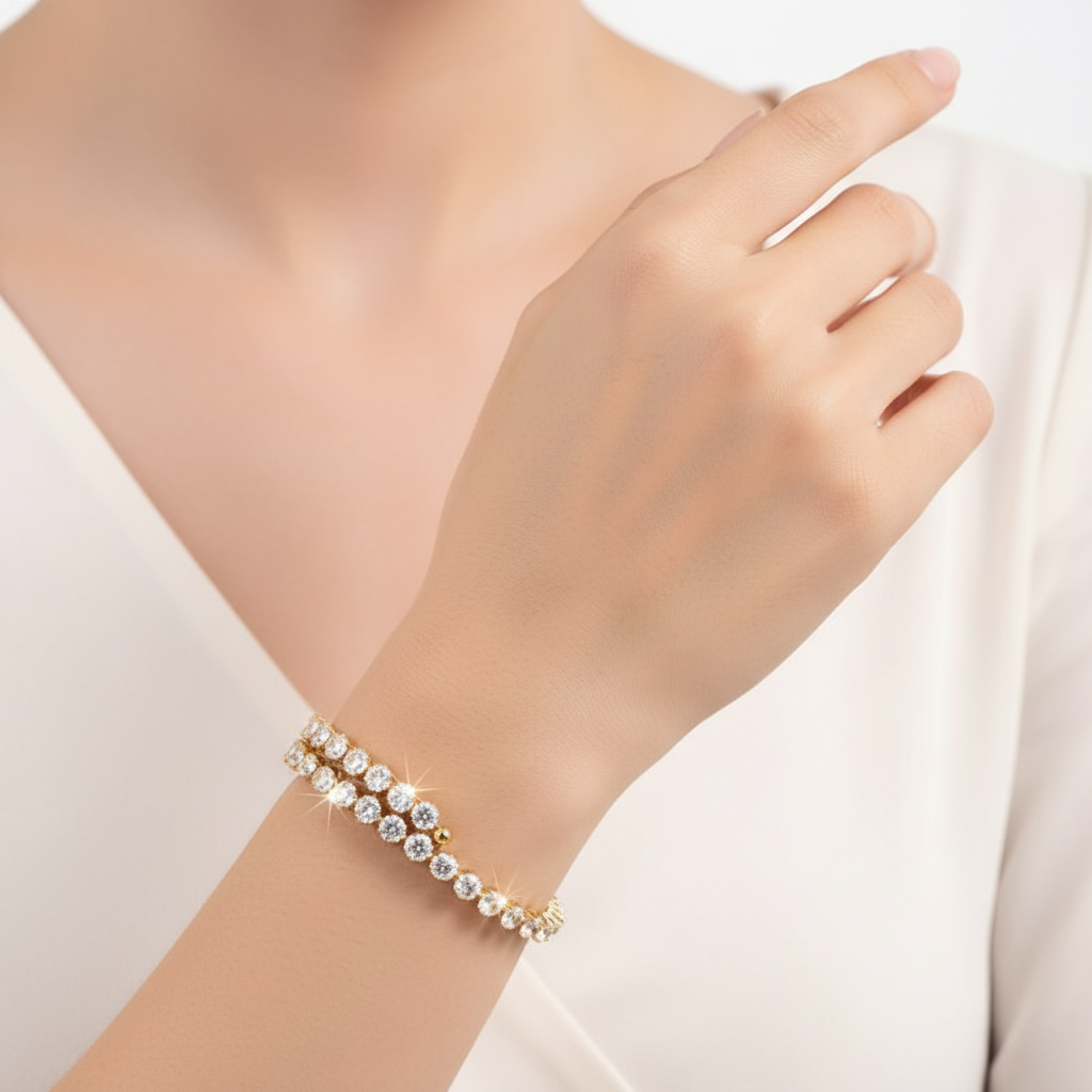 Crystal Bracelet - 18k Gold Plated