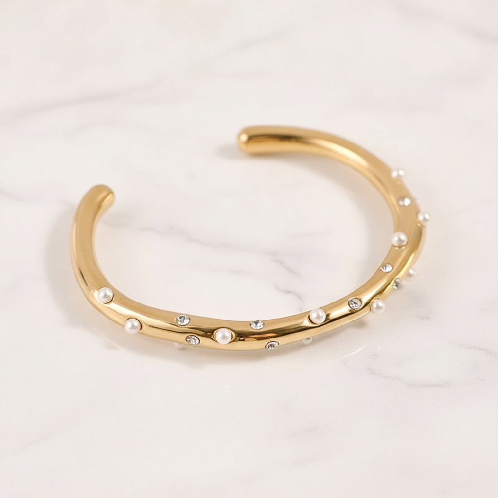 Constellation Cuff Bangle - 18k Gold Plated