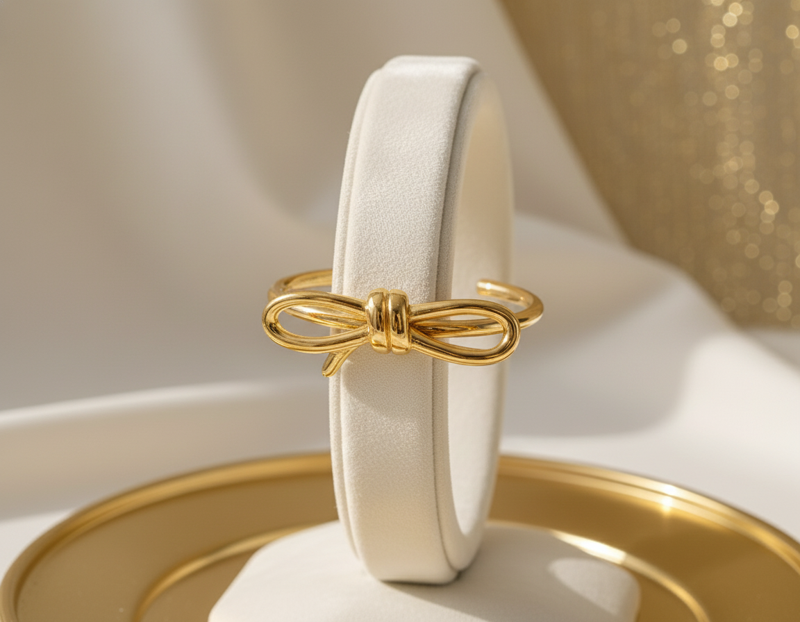 Ribbon Cuff - 18k Gold Plated