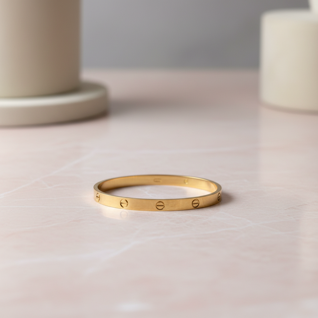 Screw Stud Bangle - 18k Gold