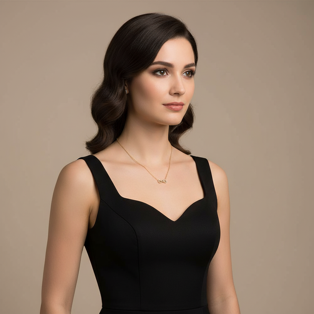 Crystal Bow Pendant Necklace - 18k Gold Plated