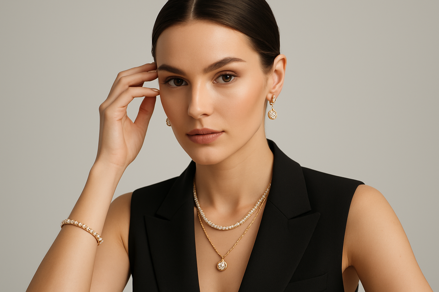 jewelry wearing model