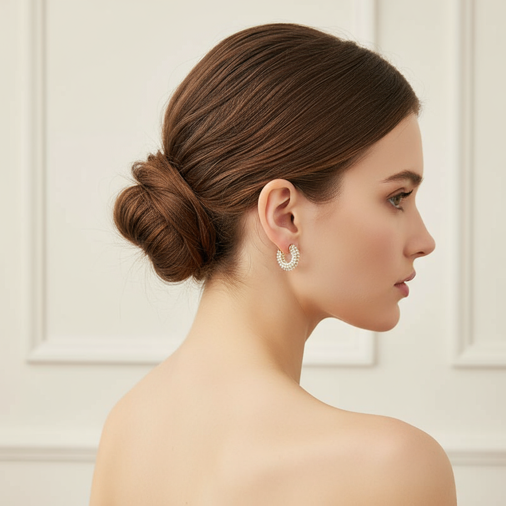 Small Pearl Hoop Earrings - Accurate Size Both Ears